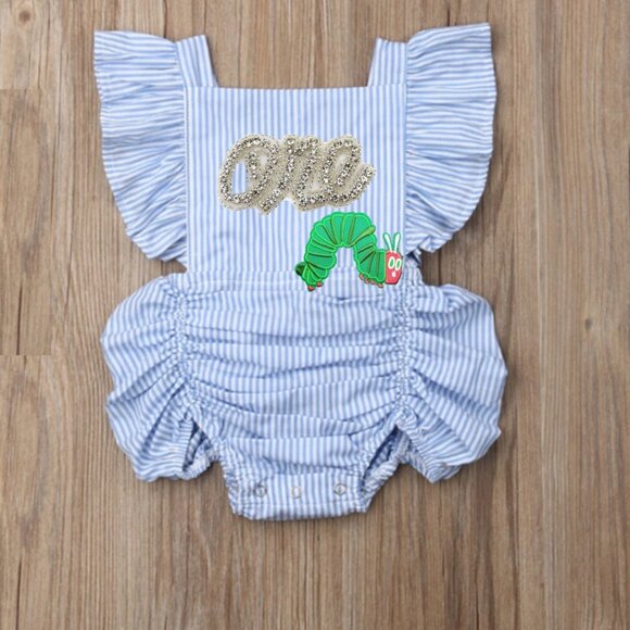 The Very Hungry Caterpillar Dress First Birthday Romper Outfit Clothes Jumpsuit - Picture 1 of 2